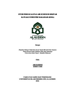 Studi Fisis Kualitas Air Sumur Di Sekitar Kawasan Industri Makassar ...